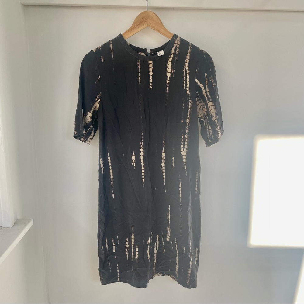 NSF subtle dye silk dress deep navy cream